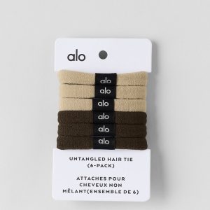 Untangled Hair Tie (6-Pack) - Beige/Espresso