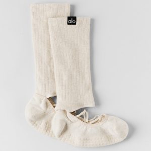Women's Strappy Siren Grip Sock - Oatmeal Heather