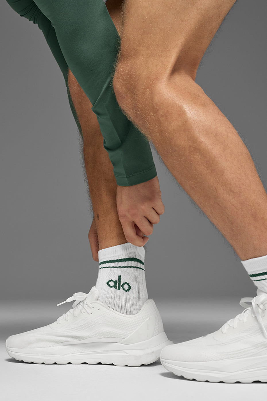 Unisex Half-Crew Throwback Sock - White/Clover Green - Image 3