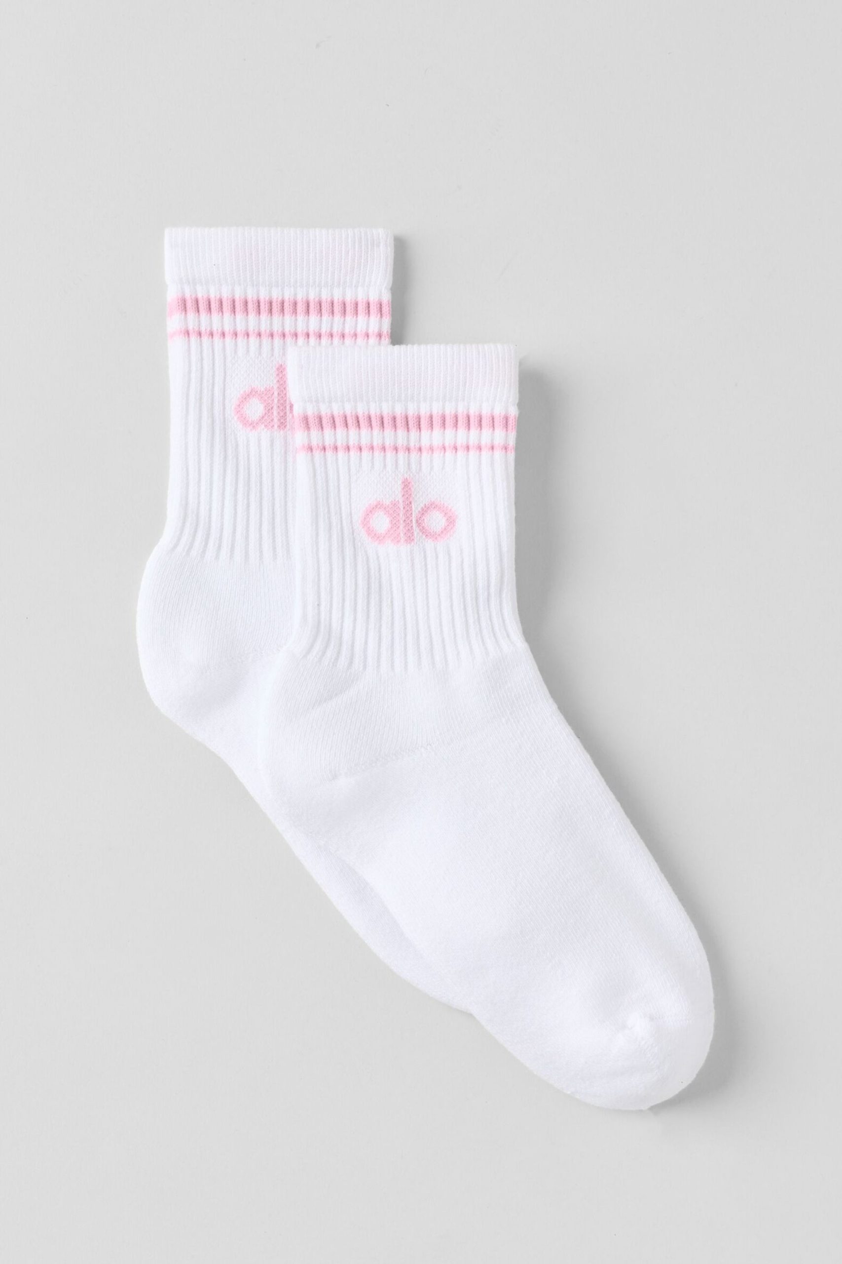 Unisex Half-Crew Throwback Sock - White/Pink Marshmallow