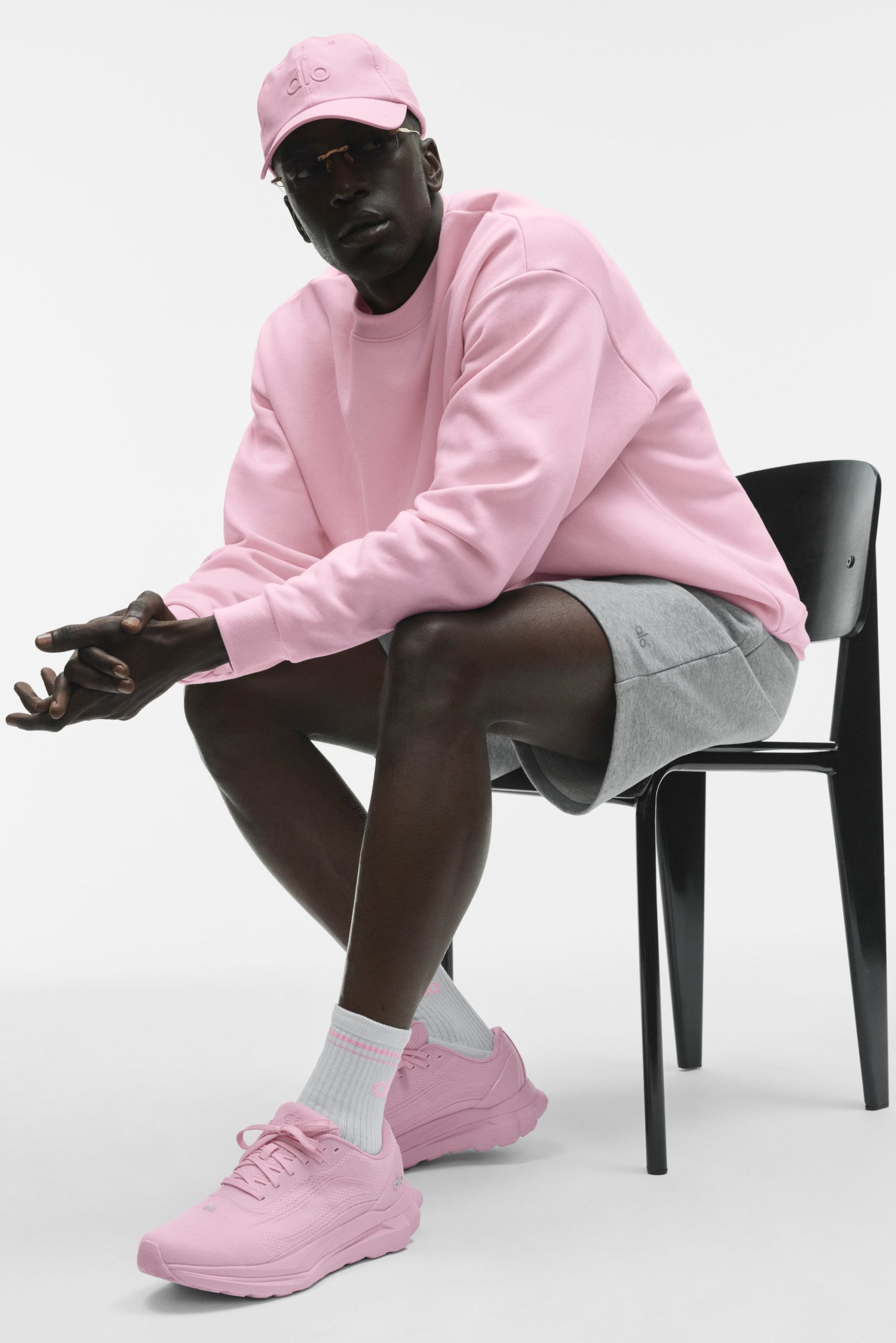 Unisex Half-Crew Throwback Sock - White/Pink Marshmallow - Image 3