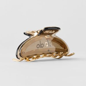Acrylic Illusion Claw Clip - Gravel/Brushed Gold