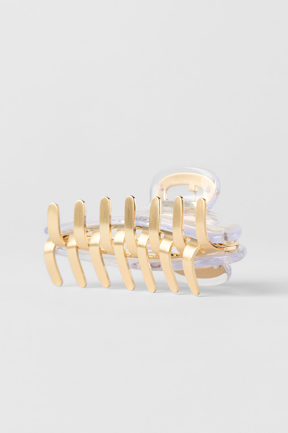 Acrylic Illusion Claw Clip - Clear/Brushed Gold - Image 4