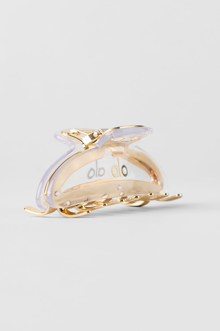 Acrylic Illusion Claw Clip - Clear/Brushed Gold - Image 2