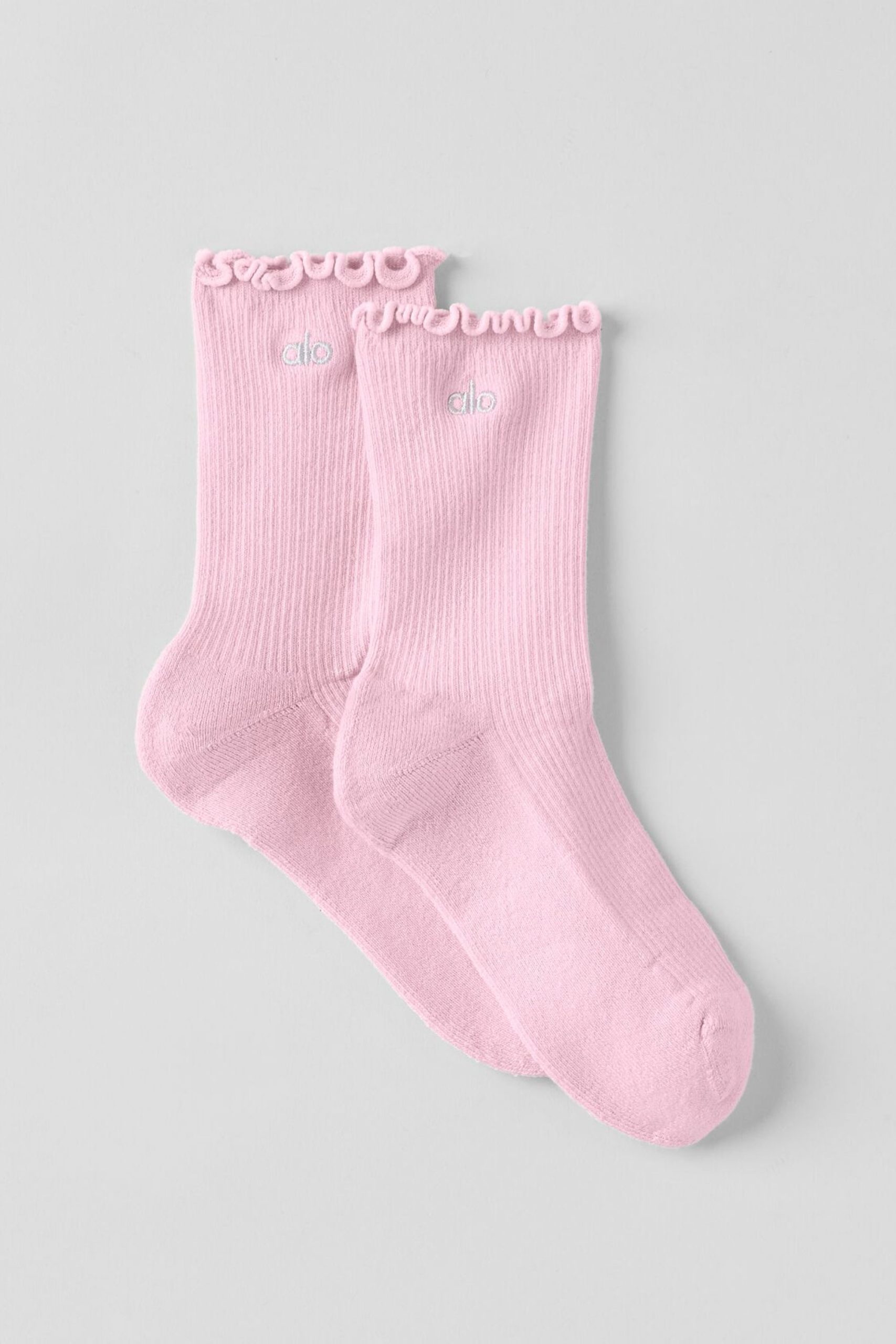 Women's Lettuce Edge Sock - Pink Marshmallow