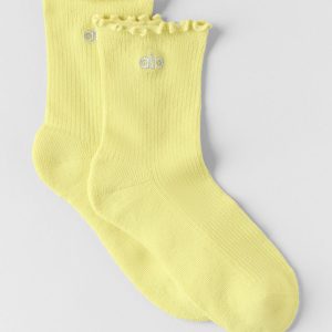 Women's Lettuce Edge Sock - Sunshine