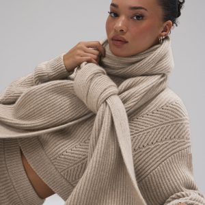 Courchevel Cashmere Scarf - Flax Heather