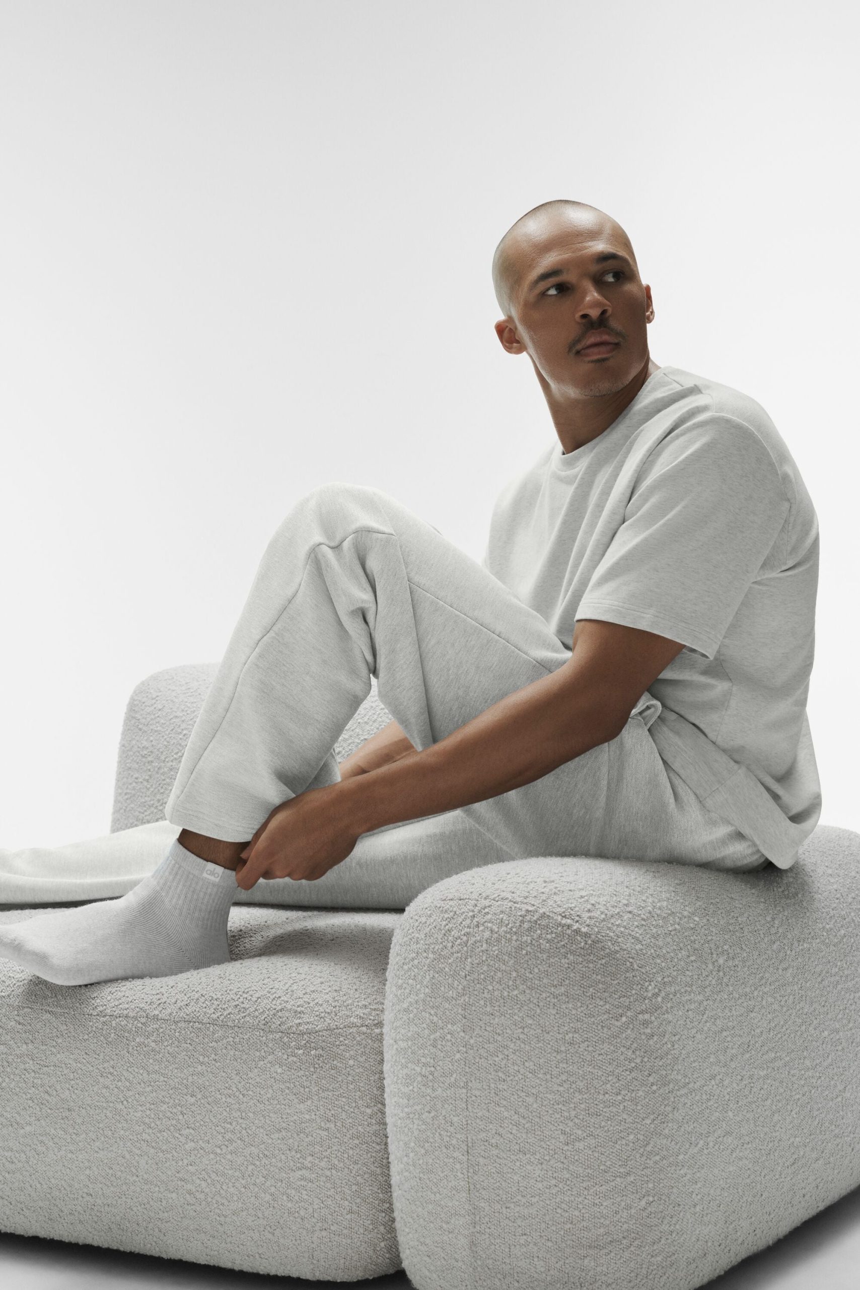 Quarter Crew Street Sock - White Heather - Image 3