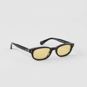 ALO Skinny Oval Sunglasses - Black/Yellow