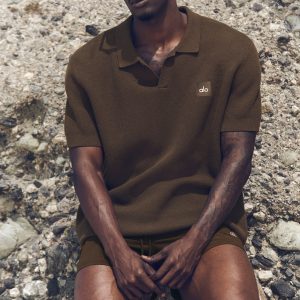 Sports Club Sweater Knit Polo - Espresso