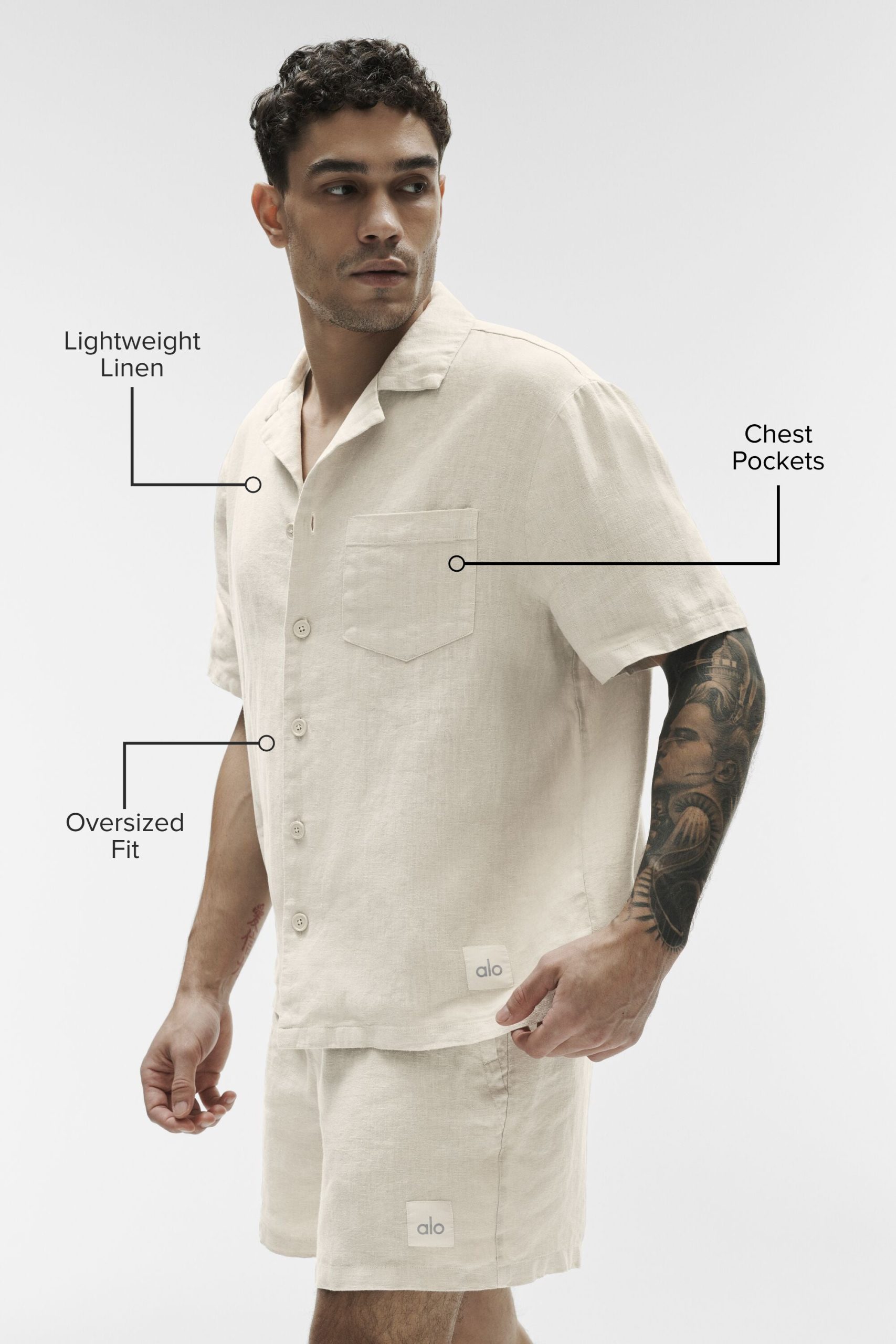 Linen Days Short Sleeve Button Up - Bone - Image 2