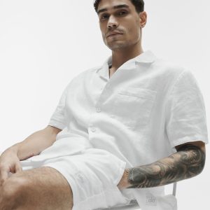 Linen Days Short Sleeve Button Up - White