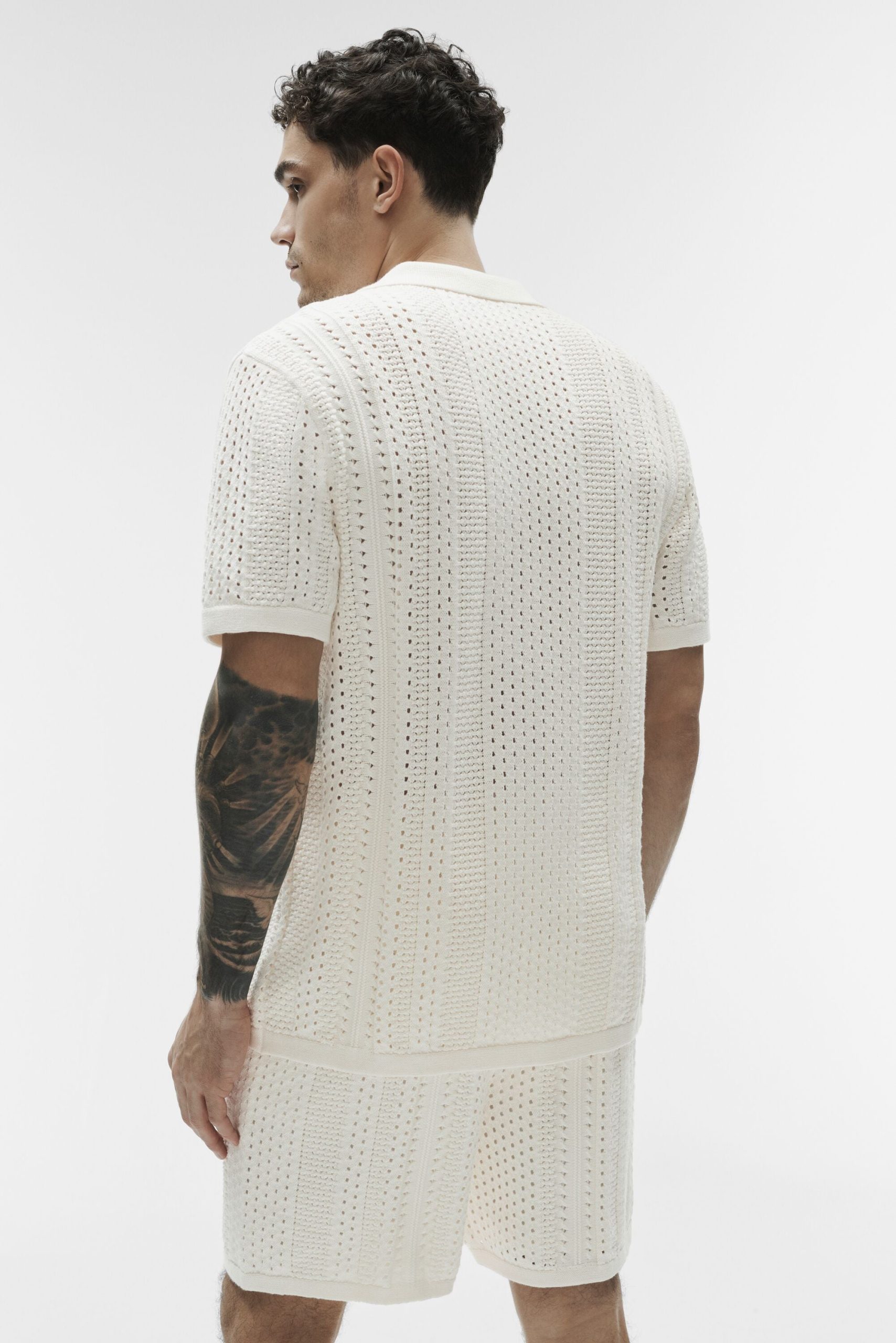 Coastline Knit Short Sleeve Polo - Ivory - Image 4