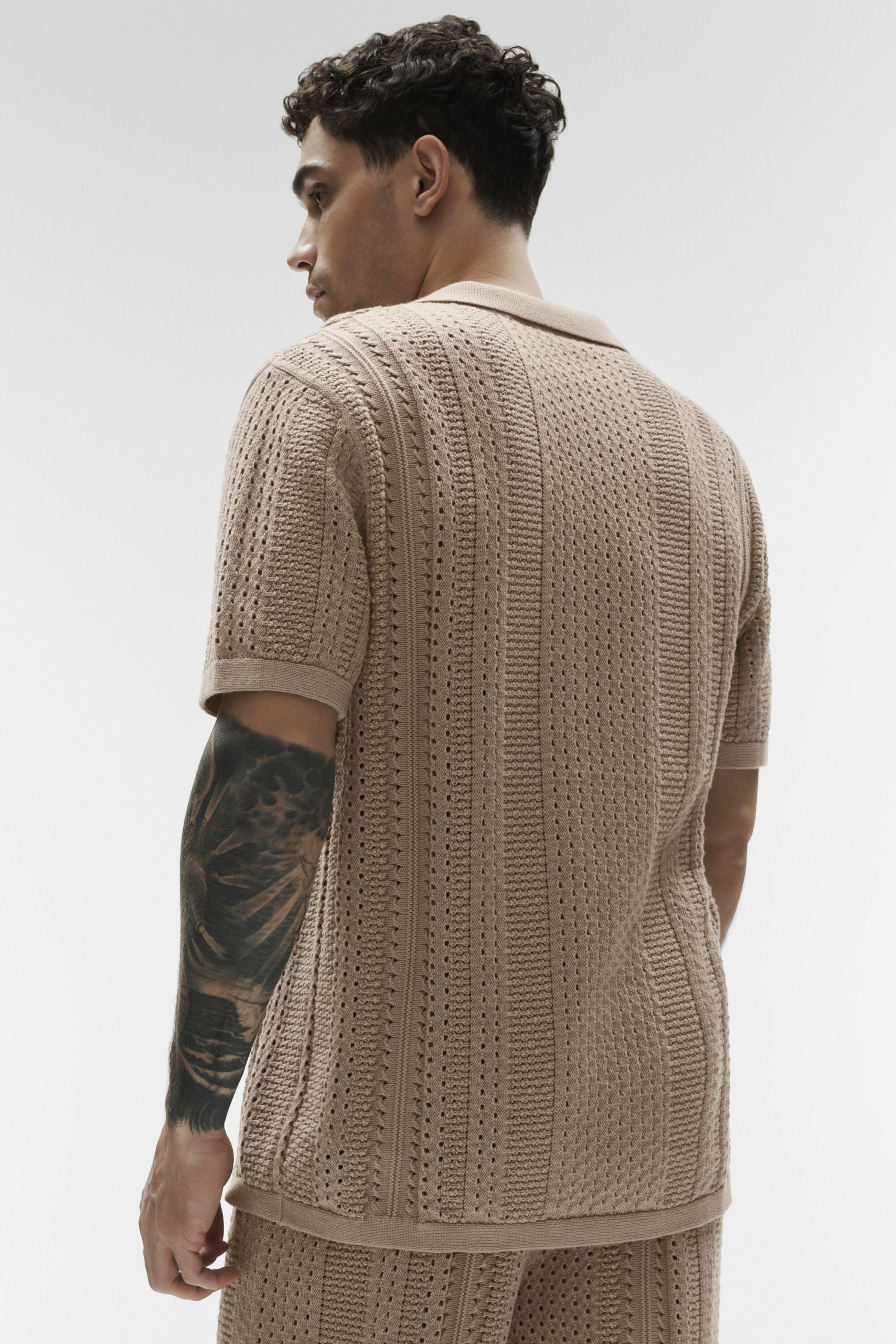 Coastline Knit Short Sleeve Polo - Gravel - Image 4
