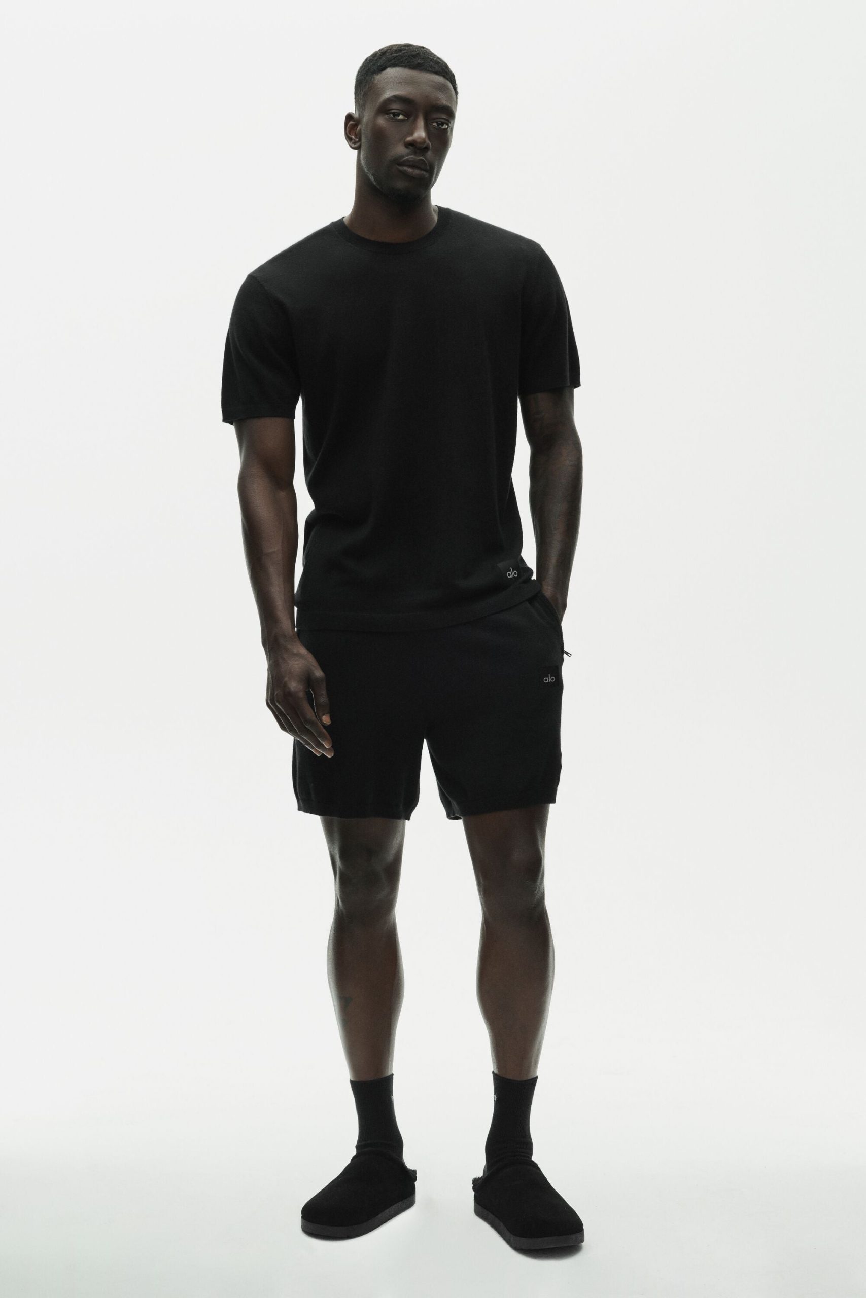 Cotton Cashmere Ever Soft Short Sleeve Crew - Black - Image 5