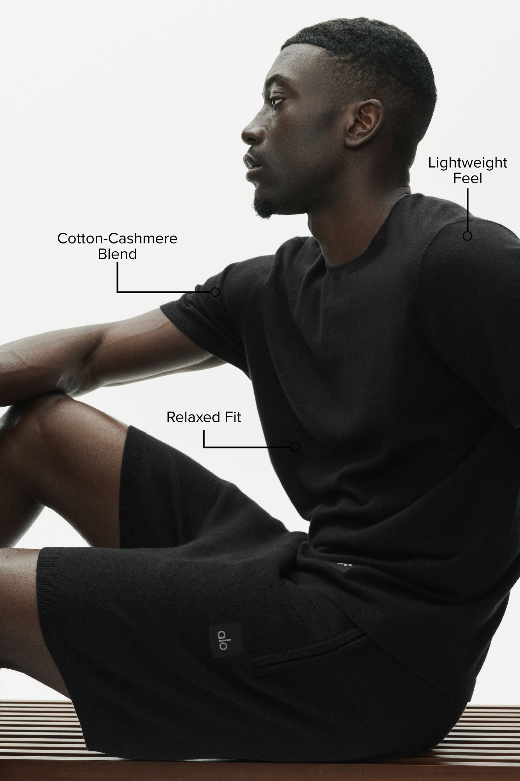 Cotton Cashmere Ever Soft Short Sleeve Crew - Black - Image 2