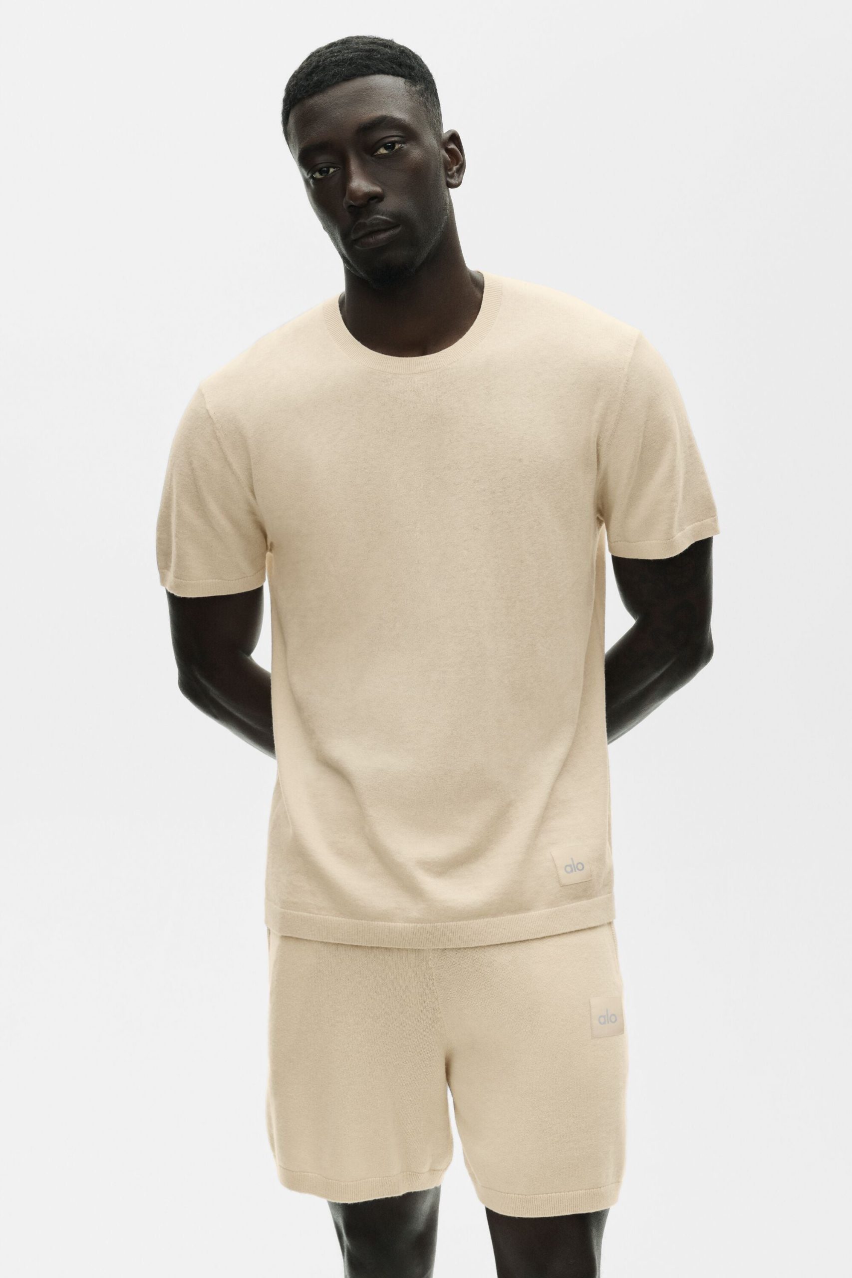 Cotton Cashmere Ever Soft Short Sleeve Crew - Sandy Beige - Image 3