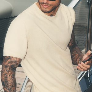 Cotton Cashmere Ever Soft Short Sleeve Crew - Sandy Beige
