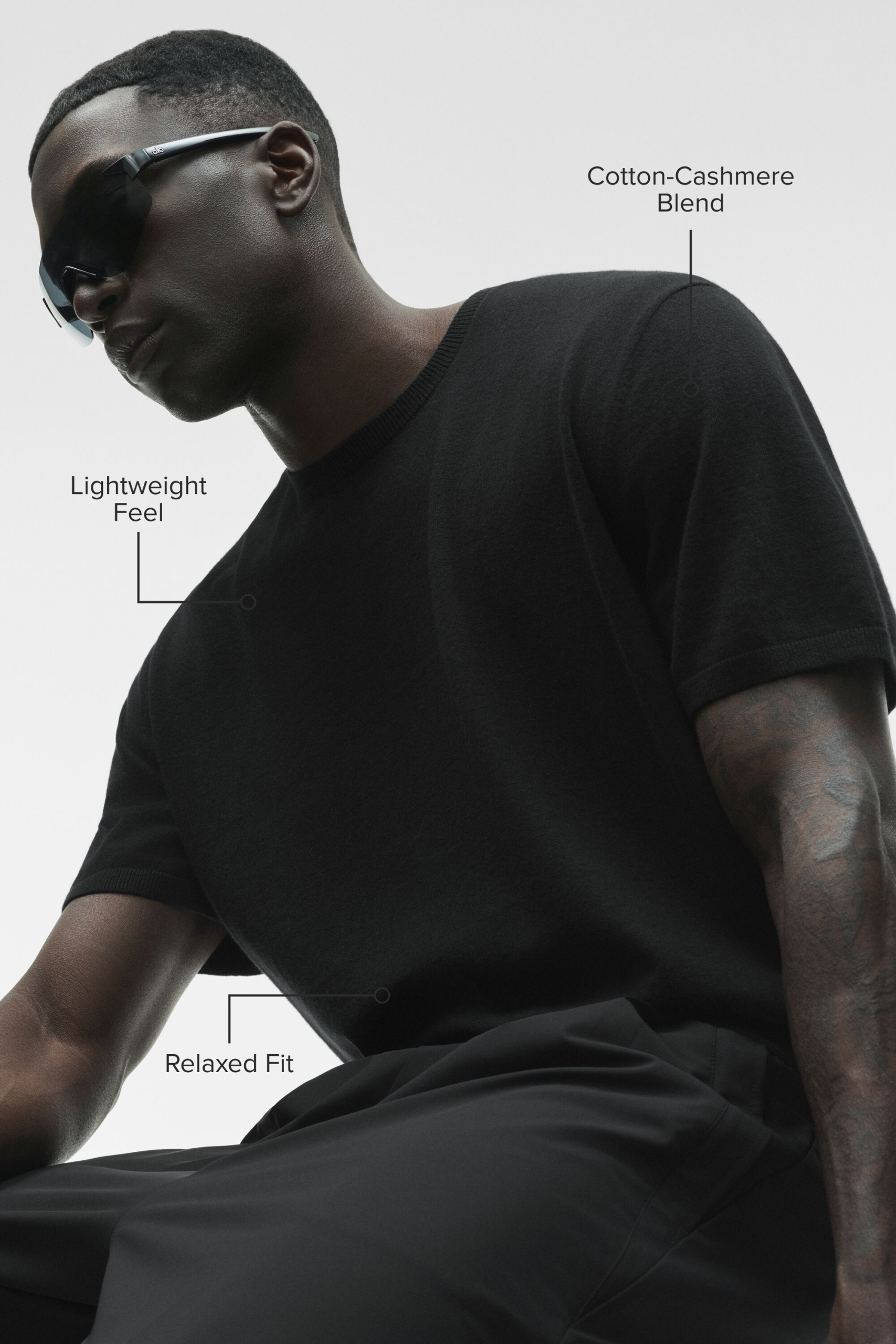 Cotton Cashmere Ever Soft Short Sleeve Crew - Black - Image 2