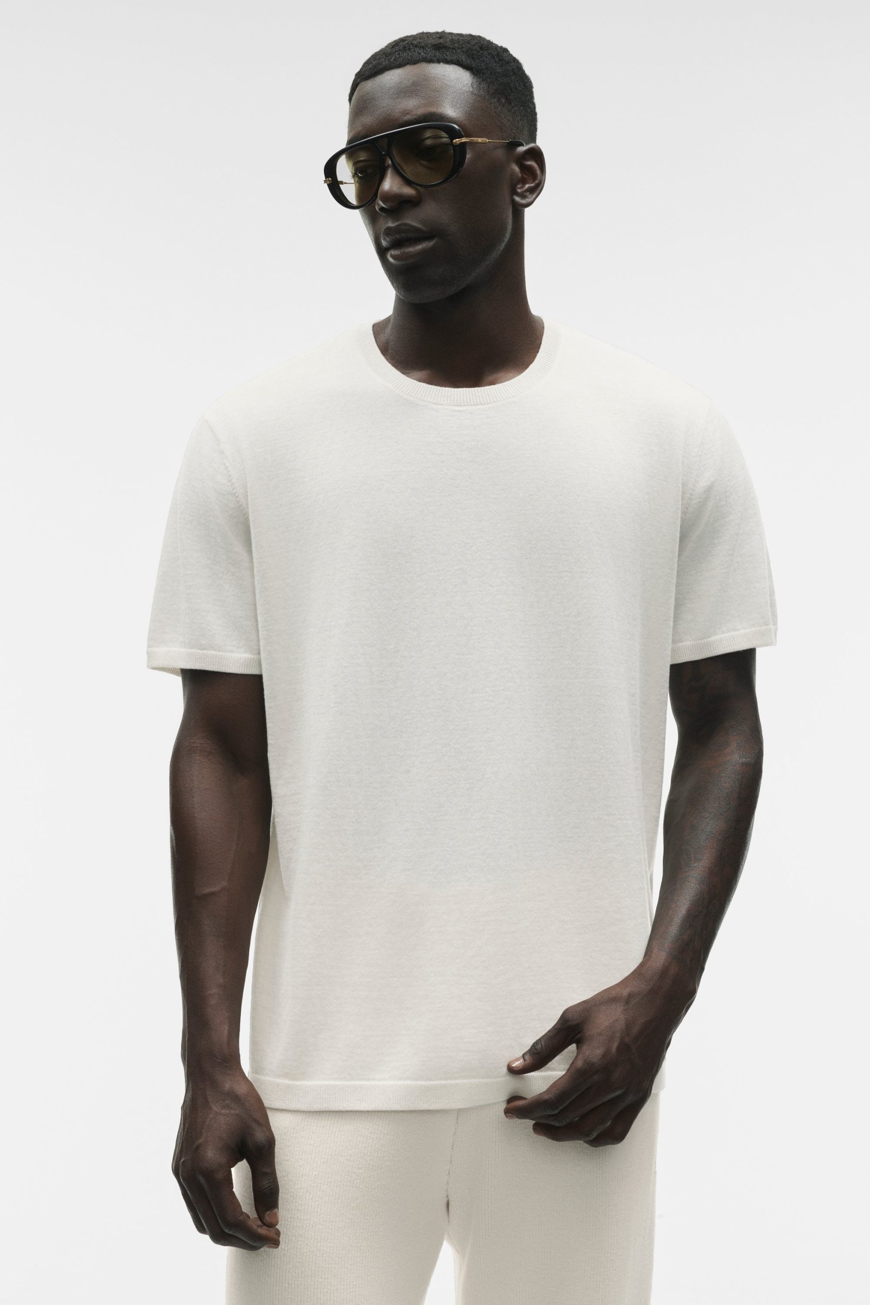 Cotton Cashmere Ever Soft Short Sleeve Crew - Ivory
