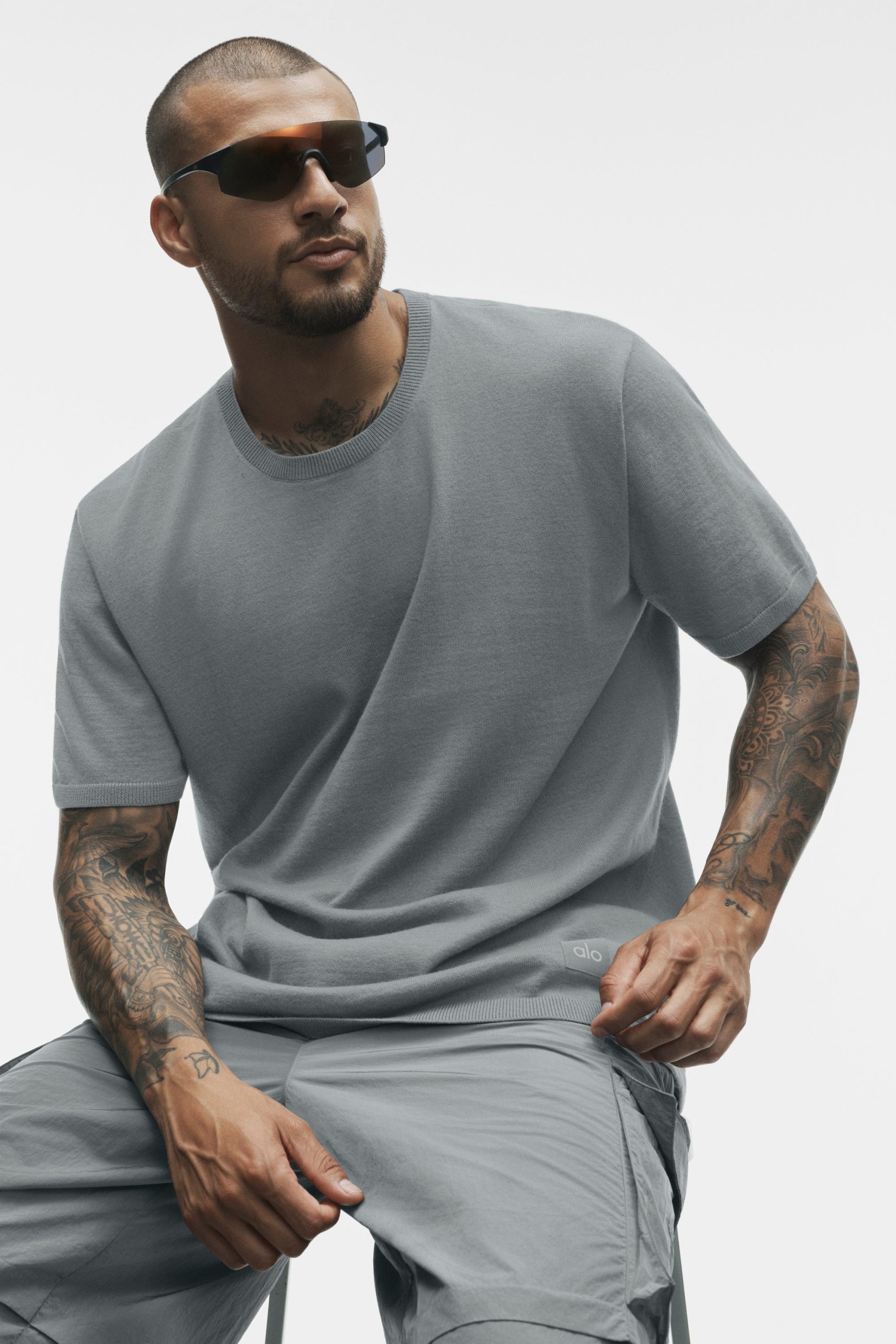 Cotton Cashmere Ever Soft Short Sleeve Crew - Monument - Image 3
