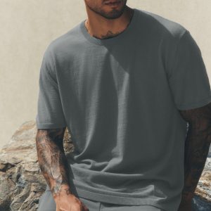 Cotton Cashmere Ever Soft Short Sleeve Crew - Monument