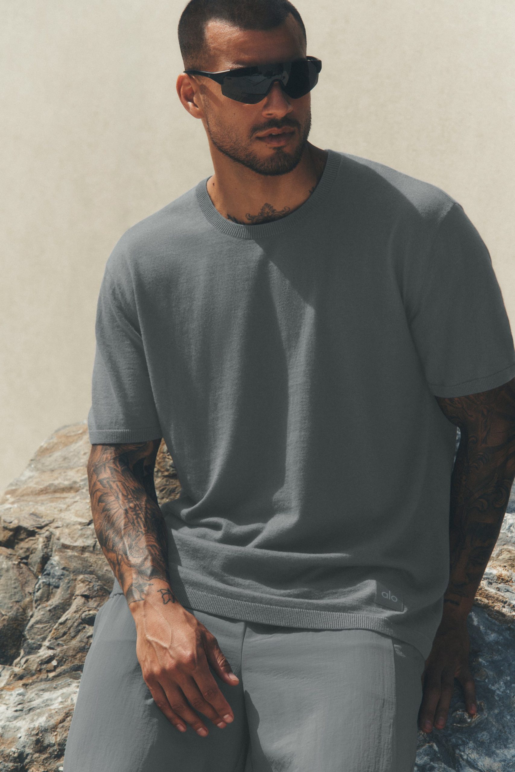 Cotton Cashmere Ever Soft Short Sleeve Crew - Monument