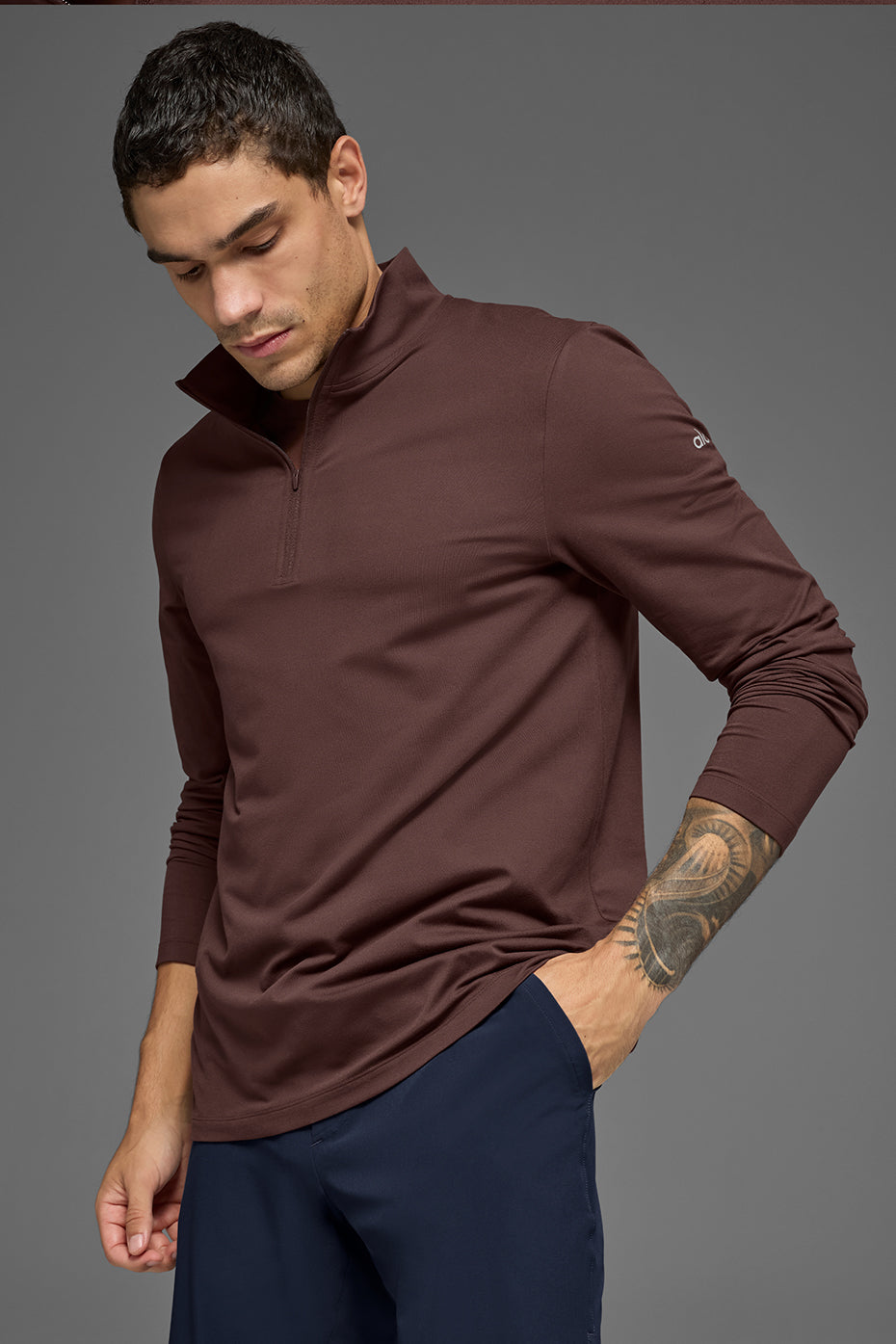 Conquer 1/4 Zip Reform Long Sleeve - Brownstone - Image 2