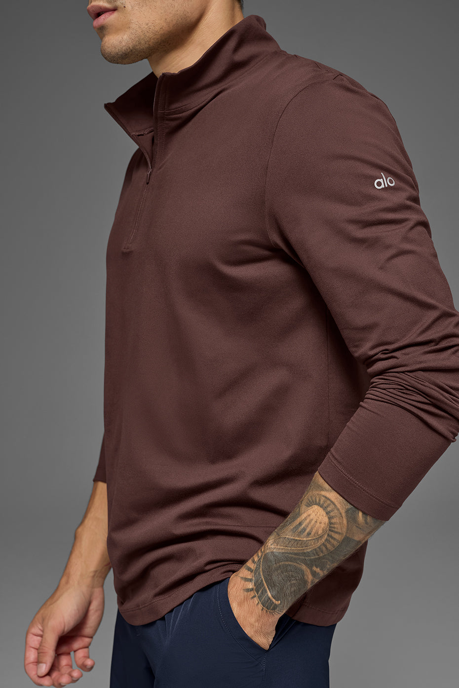 Conquer 1/4 Zip Reform Long Sleeve - Brownstone - Image 4