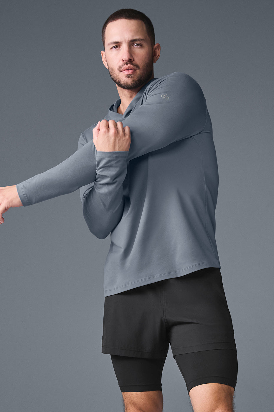 Conquer Reform Long Sleeve With Hood - Steel Grey - Image 5