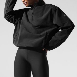 Light Weight Takeaway Track Pullover - Black