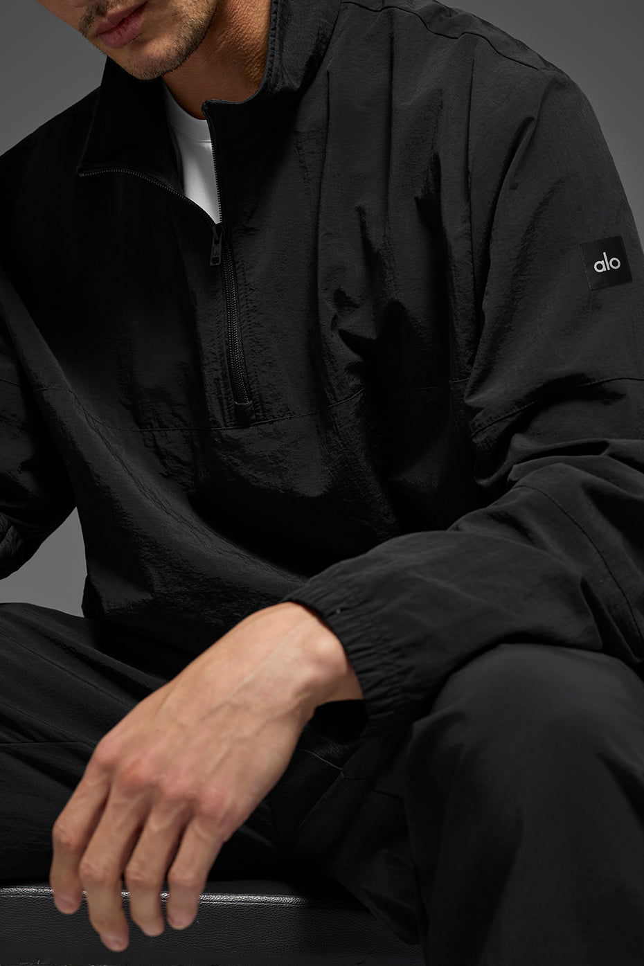 Light Weight Takeaway Track Pullover - Black - Image 4