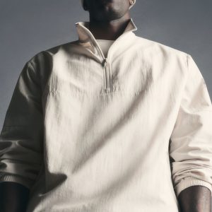 Light Weight Takeaway Track Pullover - Bone