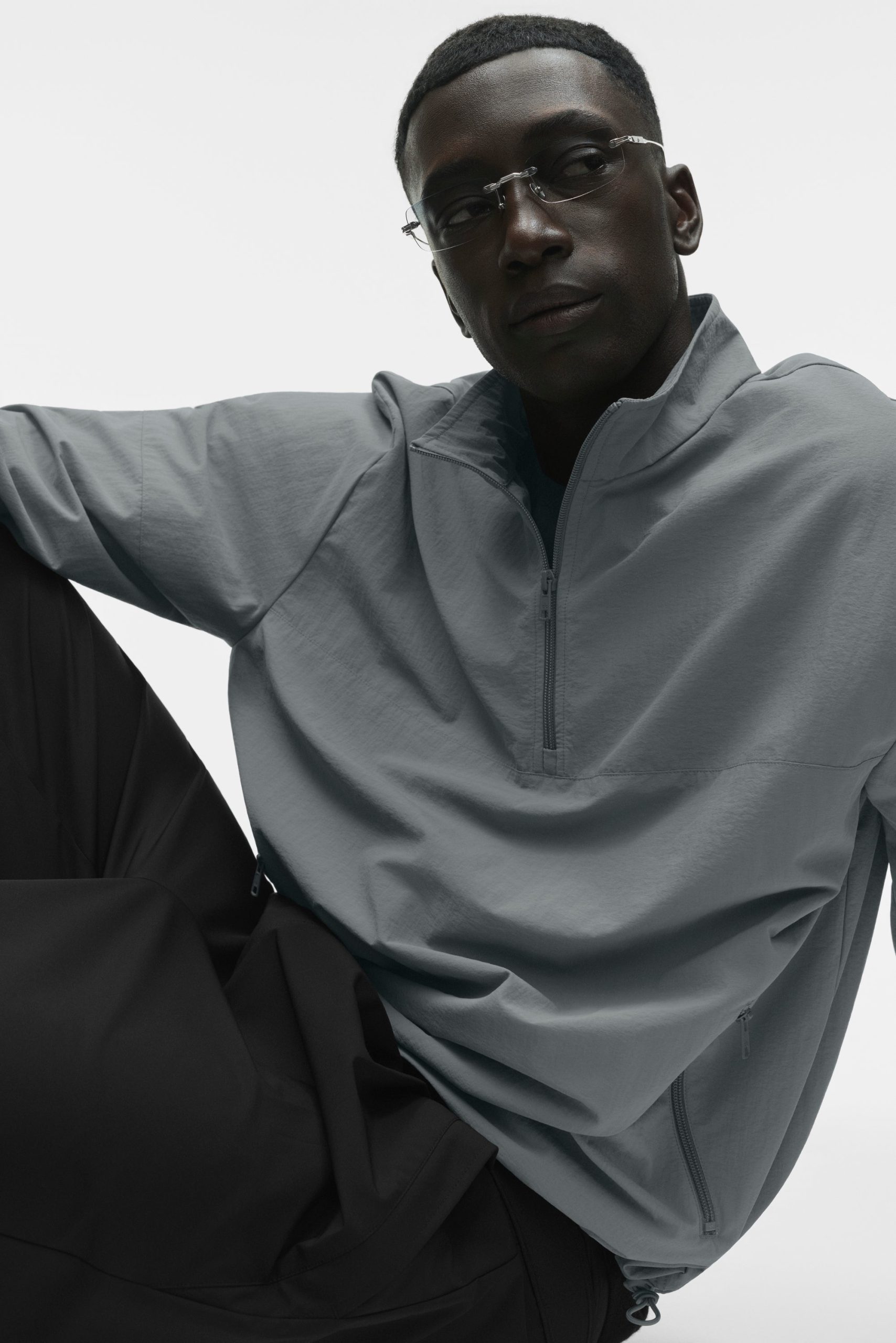 Light Weight Takeaway Track Pullover - Monument - Image 5