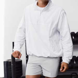 Light Weight Takeaway Track Pullover - White
