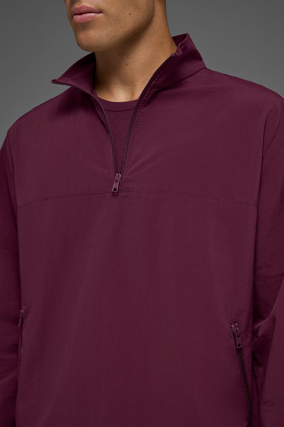 Light Weight Takeaway Track Pullover - Burgundy - Image 3
