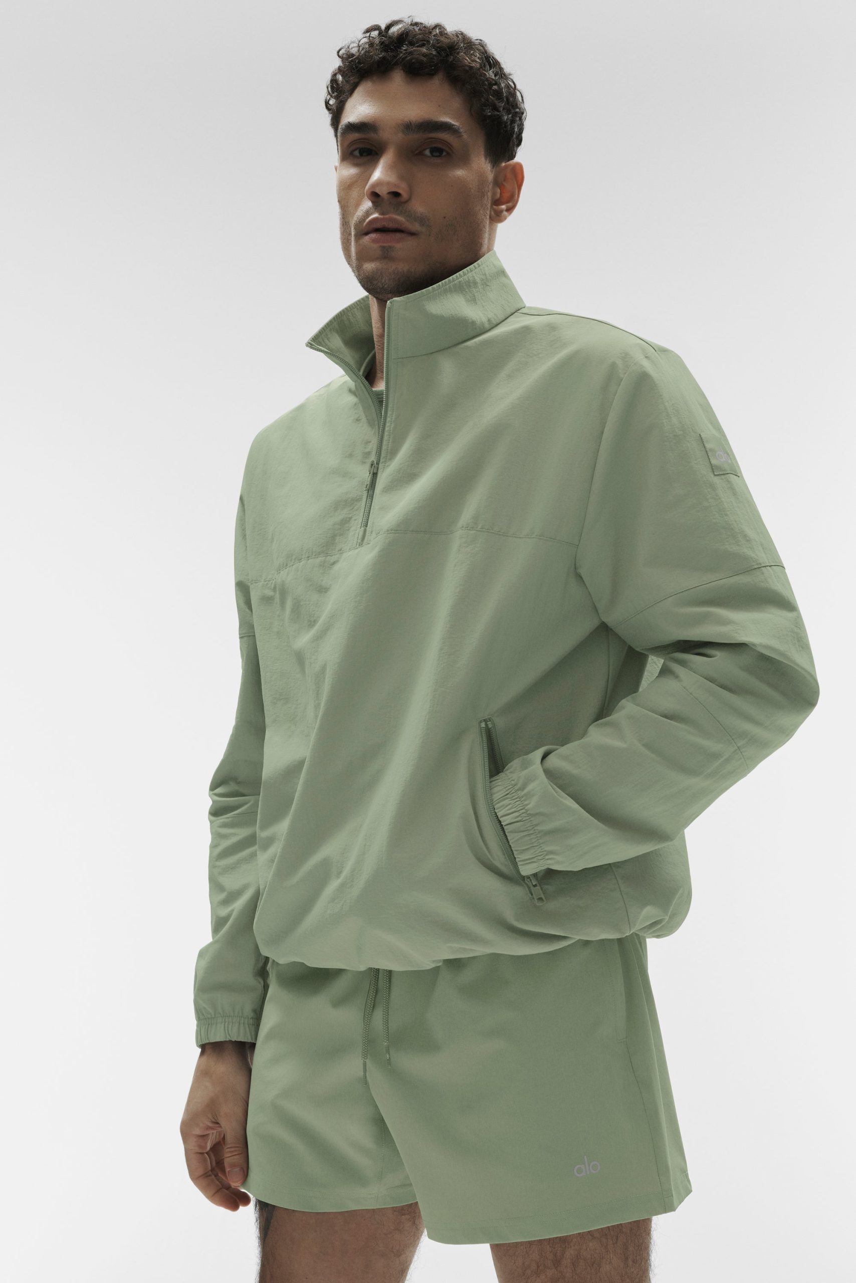 Light Weight Takeaway Track Pullover - Dune Grass - Image 3