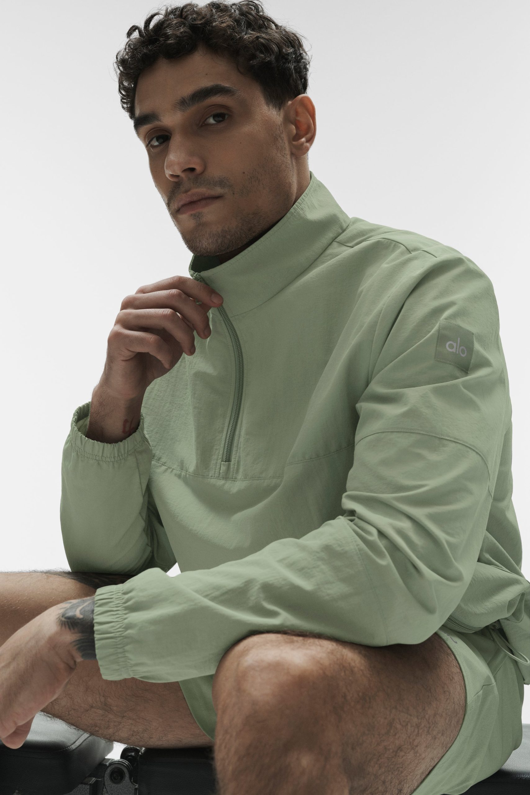 Light Weight Takeaway Track Pullover - Dune Grass - Image 2