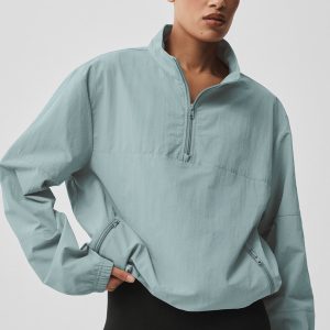 Light Weight Takeaway Track Pullover - Desert Sage
