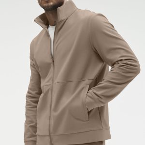Conquer Max Mock Neck Full Zip - Gravel