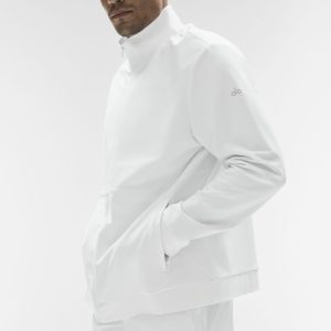 Conquer Max Mock Neck Full Zip - White