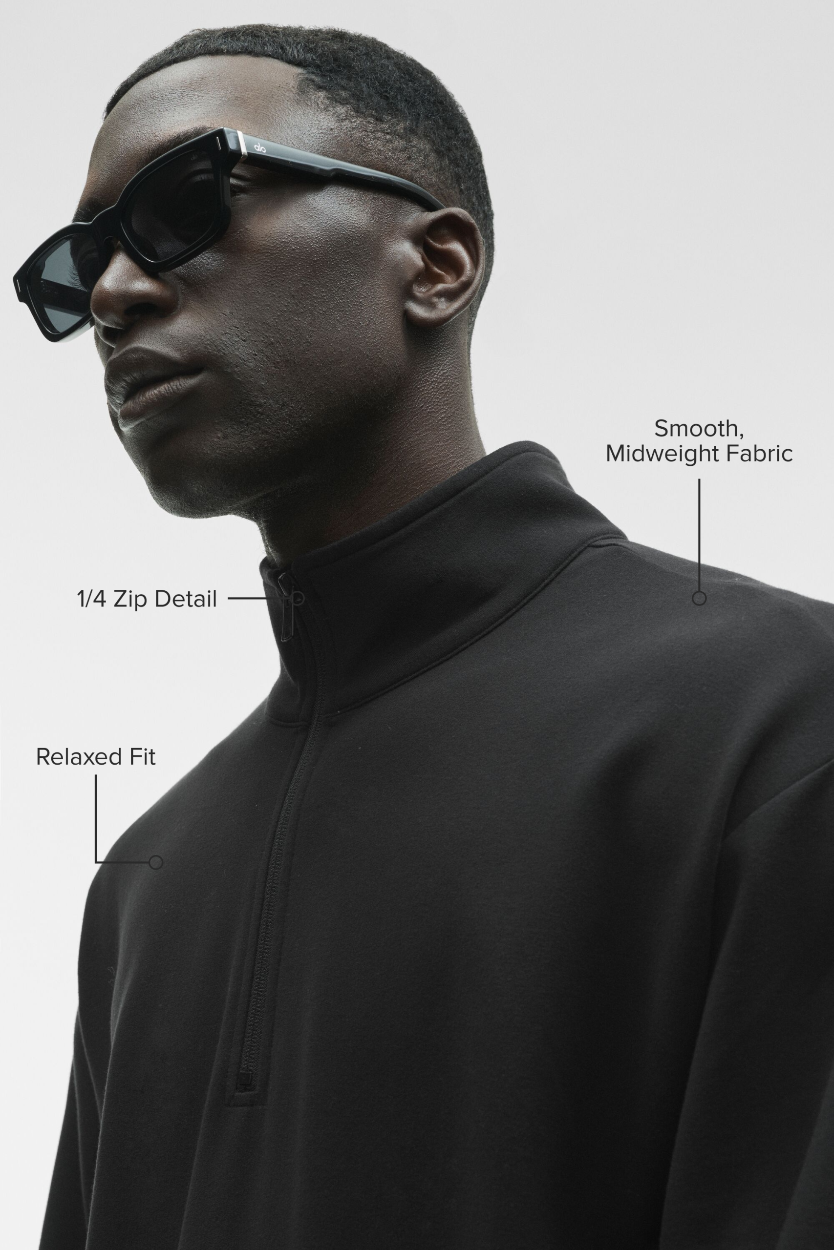 Double Take Long Sleeve 1/4 Zip - Black - Image 2