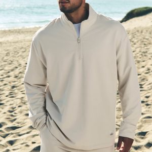 Double Take Long Sleeve 1/4 Zip - Bone