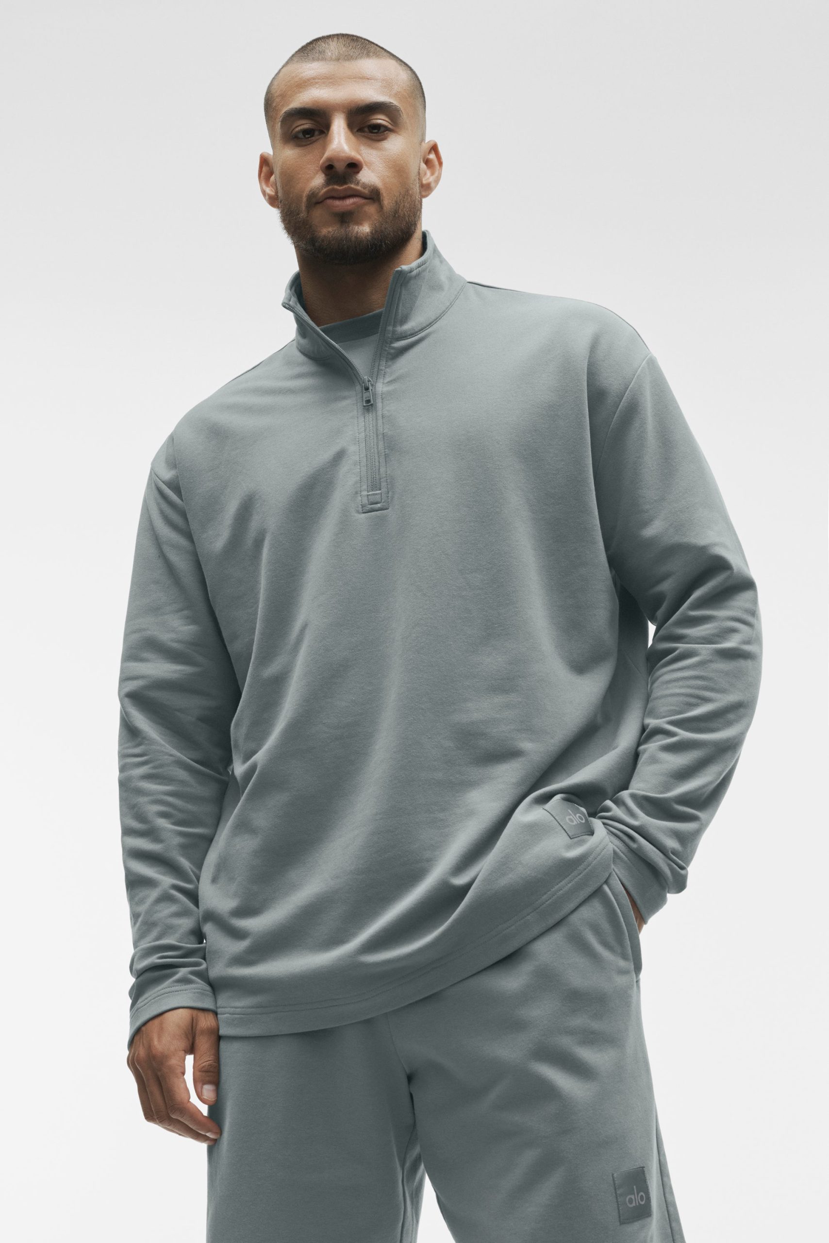 Double Take Long Sleeve 1/4 Zip - Monument - Image 3