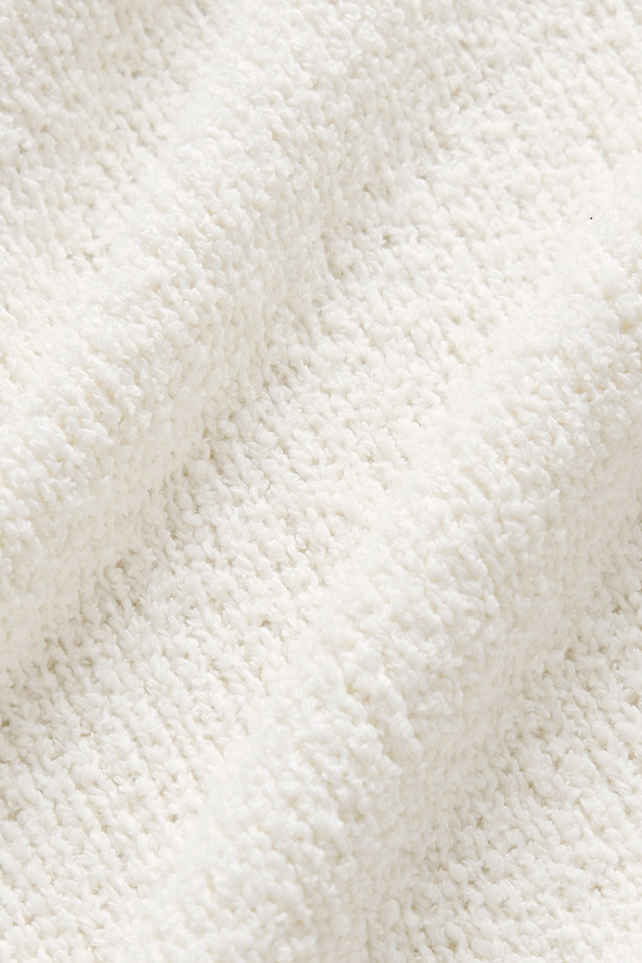 Textured Knit Long Sleeve Polo - Ivory - Image 7