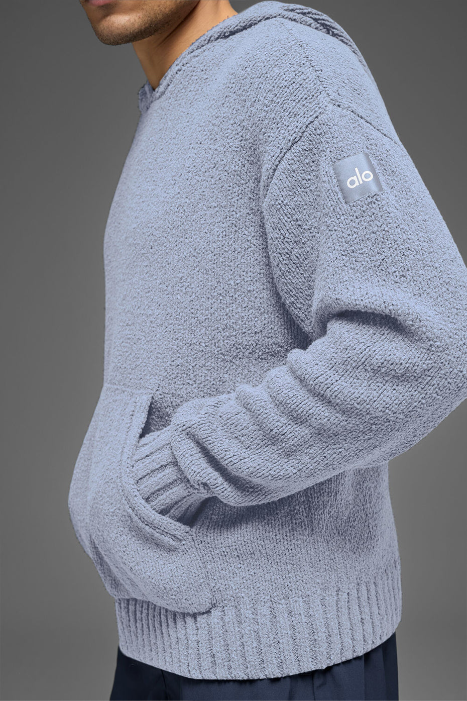 Textured Knit Hoodie - Winter Frost - Image 2