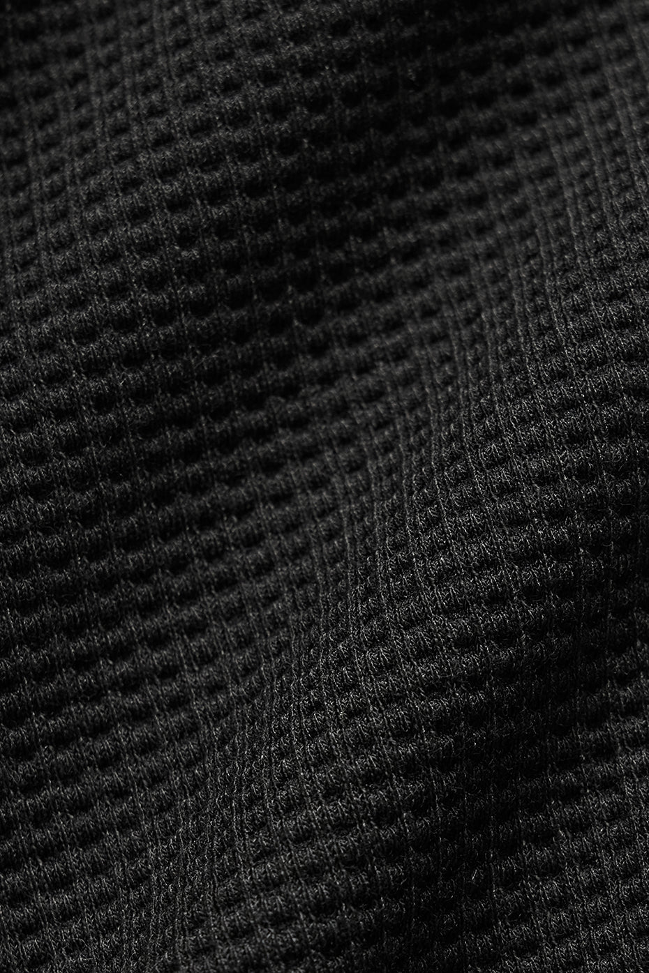 Waffle Lounge Long Sleeve Crew - Black - Image 7