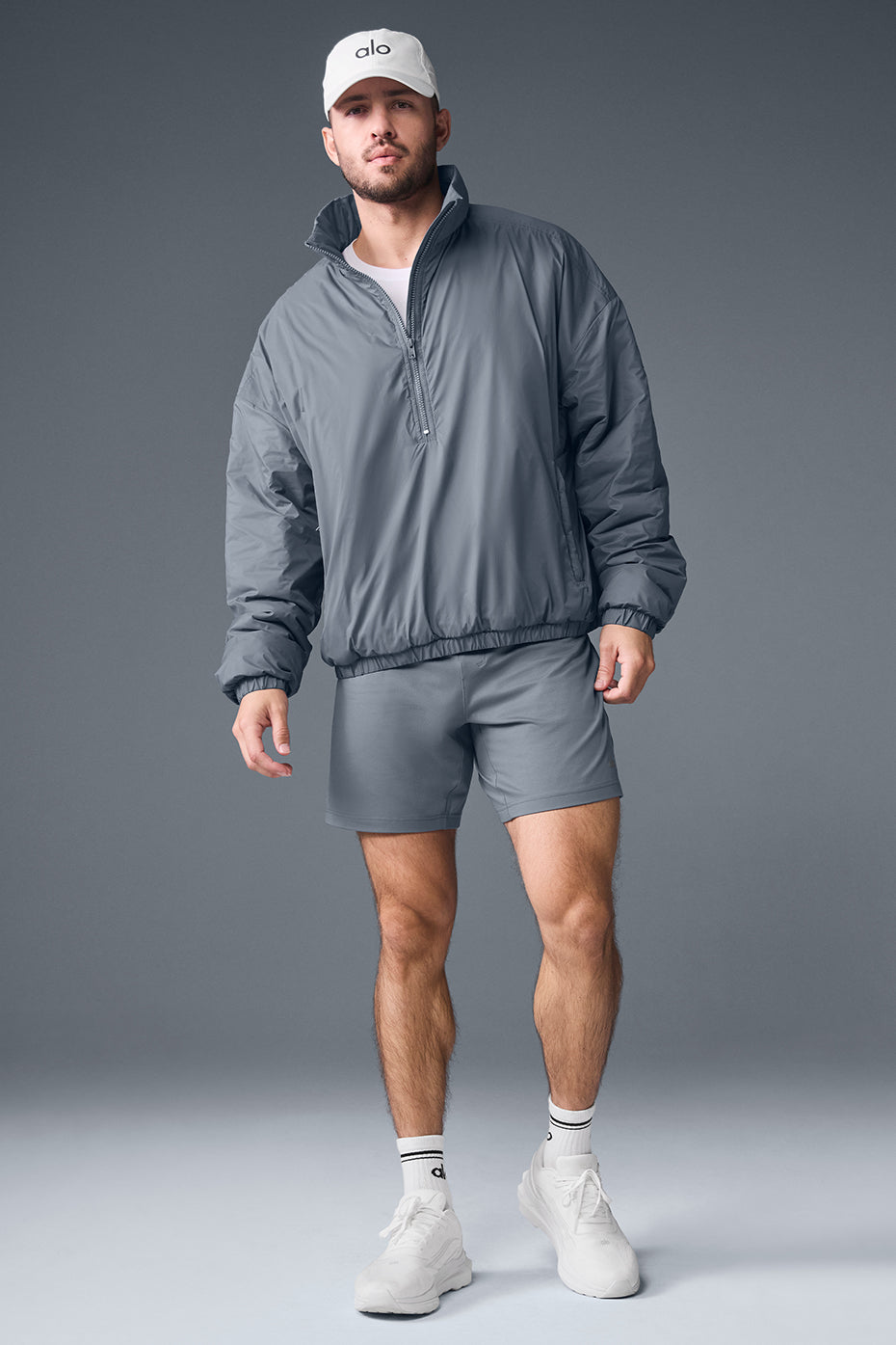 Latitude Light Weight 1/2 Zip Pullover Jacket - Steel Grey - Image 5