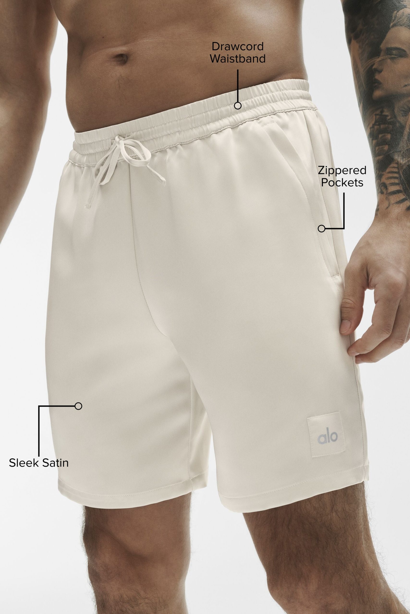 7 Satin Horizon Short - Bone - Image 2