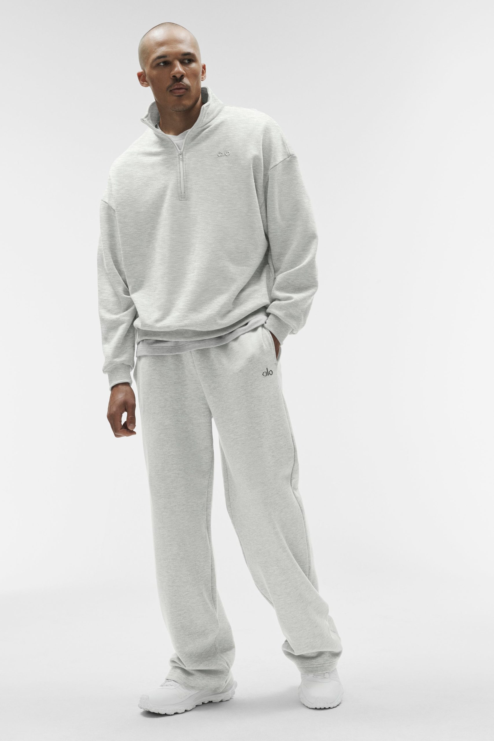 Accolade 1/4 Zip Pullover - White Heather - Image 4